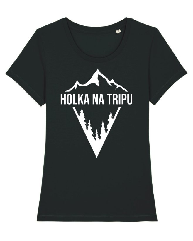 Tričko HOLKA NA TRIPU černé - Velikost: S