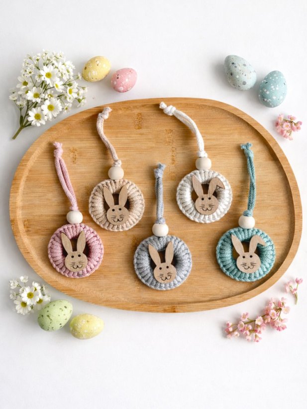 Macrame závěsná velikonoční ozdoba