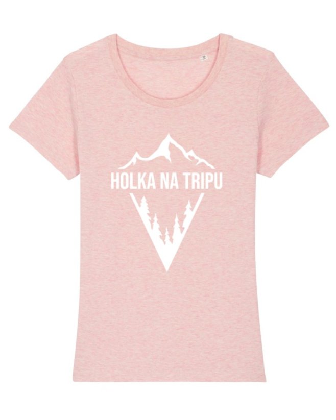 Tričko HOLKA NA TRIPU růžové - Velikost: L