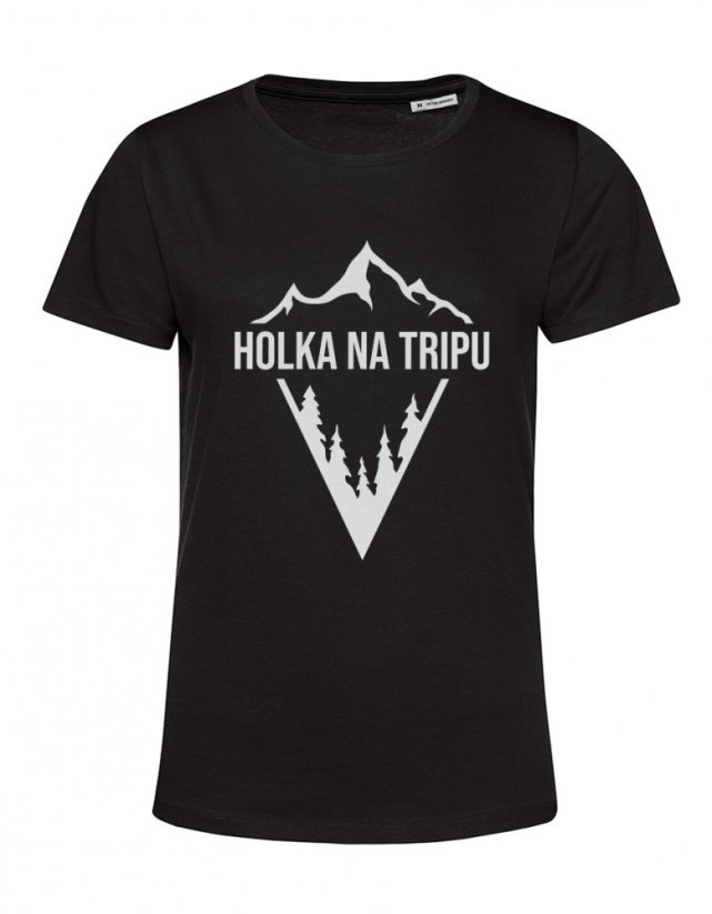 Tričko HOLKA NA TRIPU černé - Velikost: L